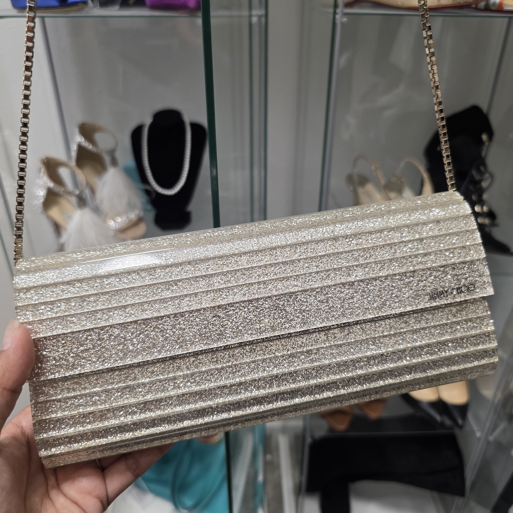 Jimmy Choo Glittering Silver Clutch